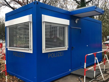 hansa Baustahl Wachcontainer Polizei Hamburg