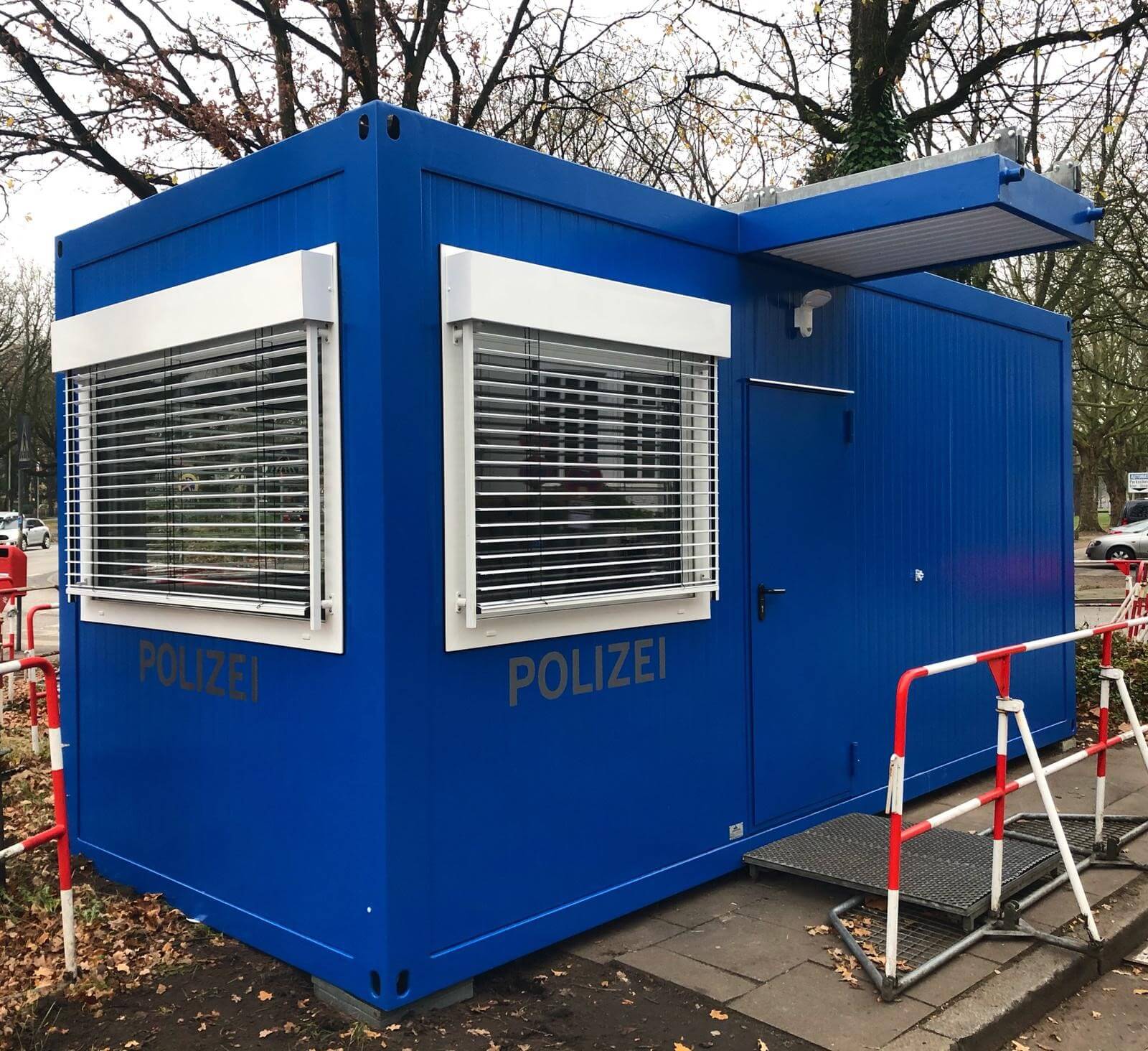 hansa Baustahl Wachcontainer Polizei Hamburg